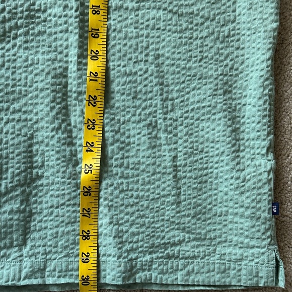 GAP Graphite Green Seersucker Casual Button Short Sleeve Vacay Lightweight Beach - Picture 7 of 8